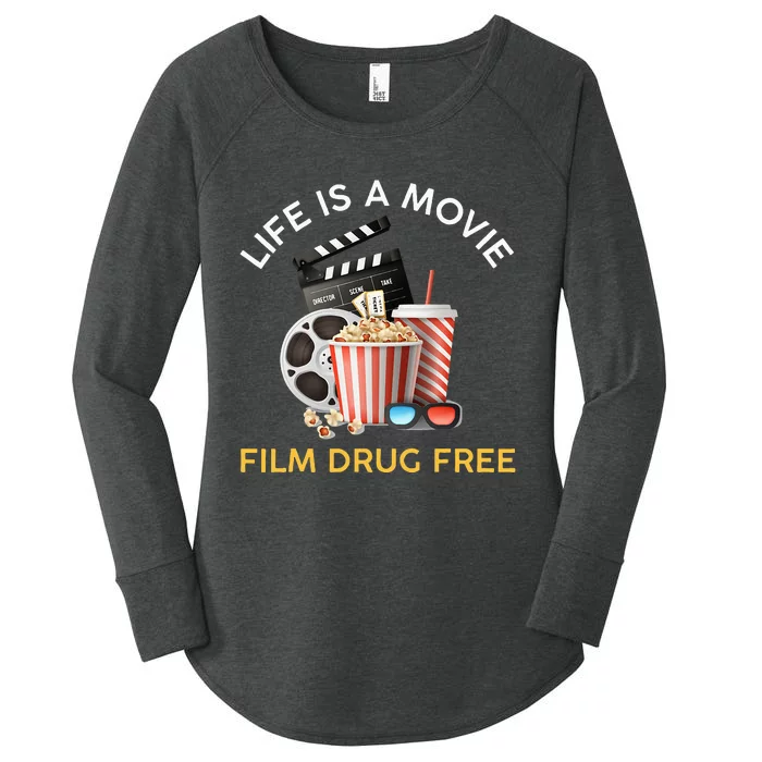 Red Ribbon Week Life Is A Movie Film Drug Free Women's Perfect Tri Tunic Long Sleeve Shirt