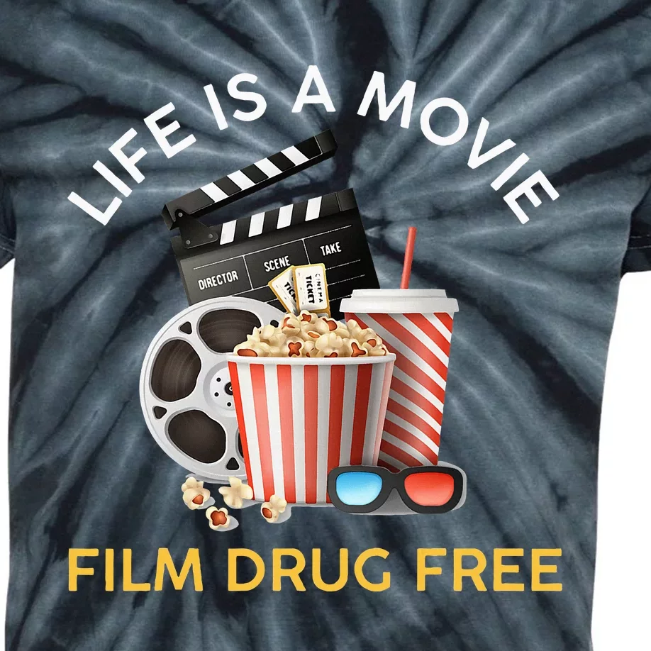 Red Ribbon Week Life Is A Movie Film Drug Free Kids Tie-Dye T-Shirt