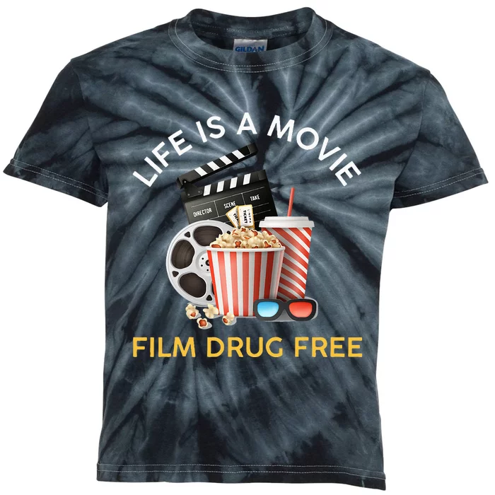 Red Ribbon Week Life Is A Movie Film Drug Free Kids Tie-Dye T-Shirt