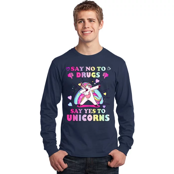 Red Ribbon Week Say No Drugs Say Yes to Unicorns Tall Long Sleeve T-Shirt