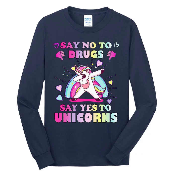 Red Ribbon Week Say No Drugs Say Yes to Unicorns Tall Long Sleeve T-Shirt