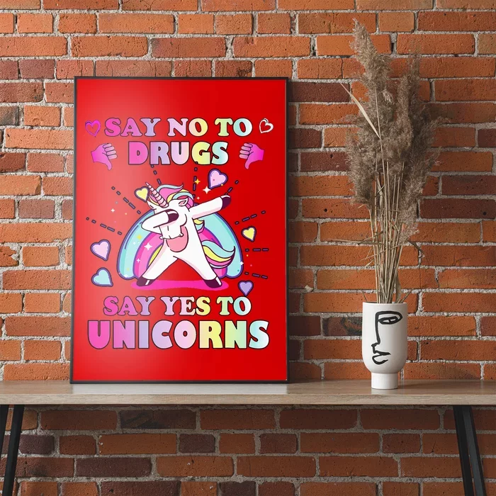 Red Ribbon Week Say No Drugs Say Yes to Unicorns Poster