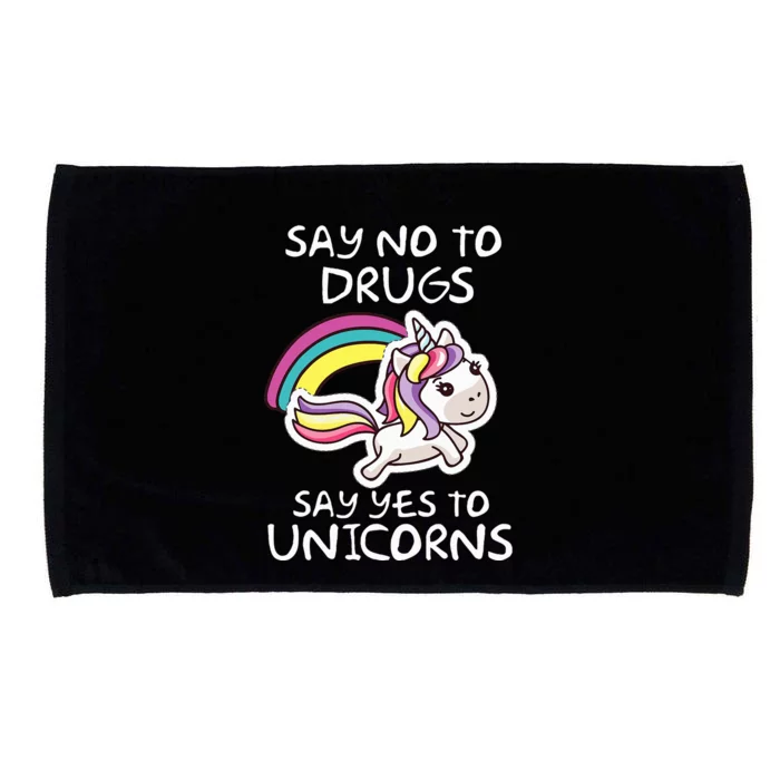 Red Ribbon Week  Say No Say Yes to Unicorns Microfiber Hand Towel