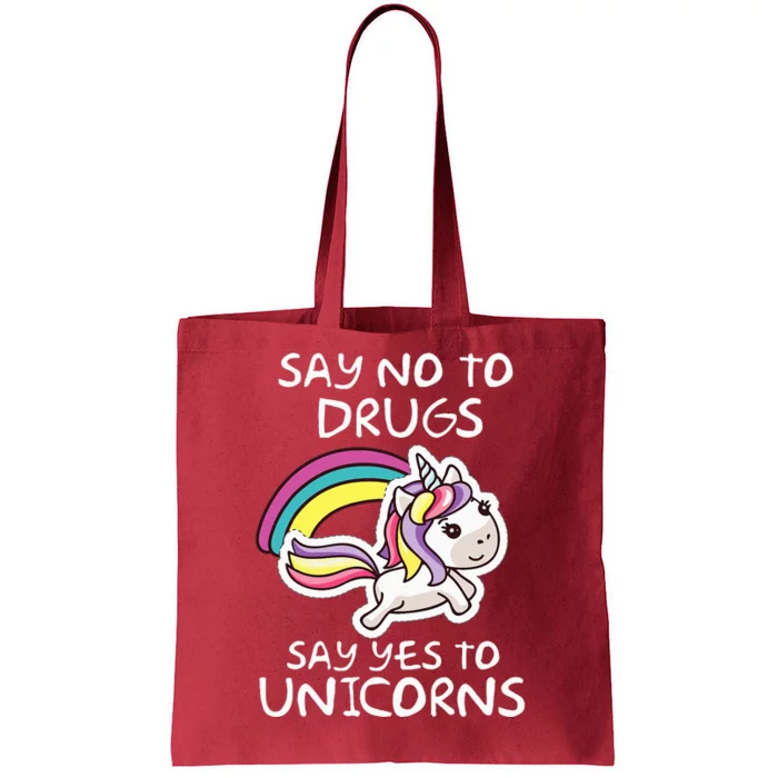 Red Ribbon Week  Say No Say Yes to Unicorns Tote Bag