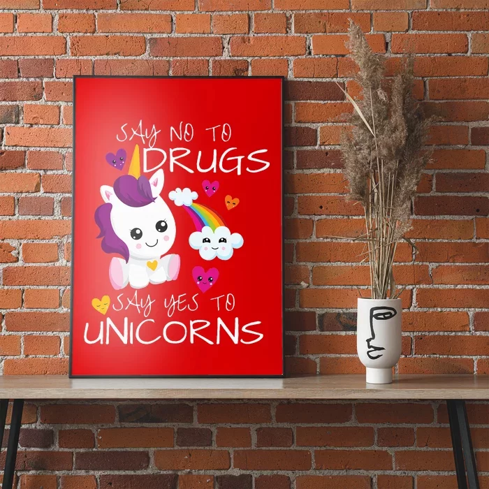 Red Ribbon Week  Say No Say Yes To Unicorns Poster