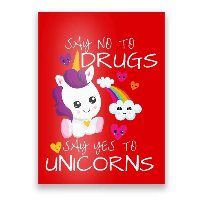 Red Ribbon Week  Say No Say Yes To Unicorns Poster