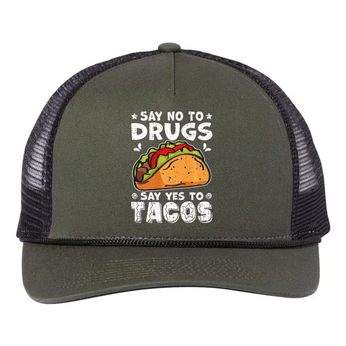 Red Ribbon Week Say No To Drugs Say Yes To Tacos Taco Retro Rope Trucker Hat Cap