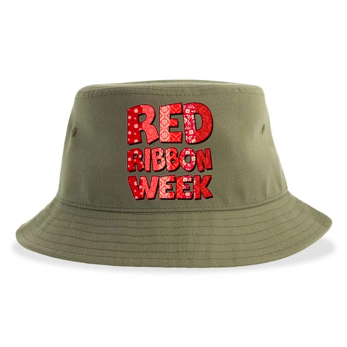 Red Ribbon Weekend Substance Abuse Awareness Sustainable Bucket Hat