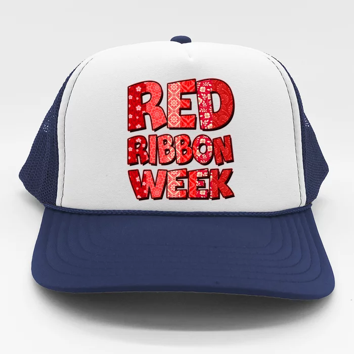 Red Ribbon Weekend Substance Abuse Awareness Trucker Hat