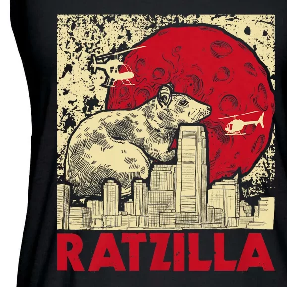 Ratzilla Rat Whisperer Rodent Lover Rat Lover Ladies Essential Flowy Tank