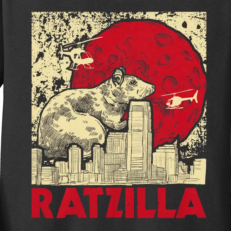 Ratzilla Rat Whisperer Rodent Lover Rat Lover Kids Long Sleeve Shirt