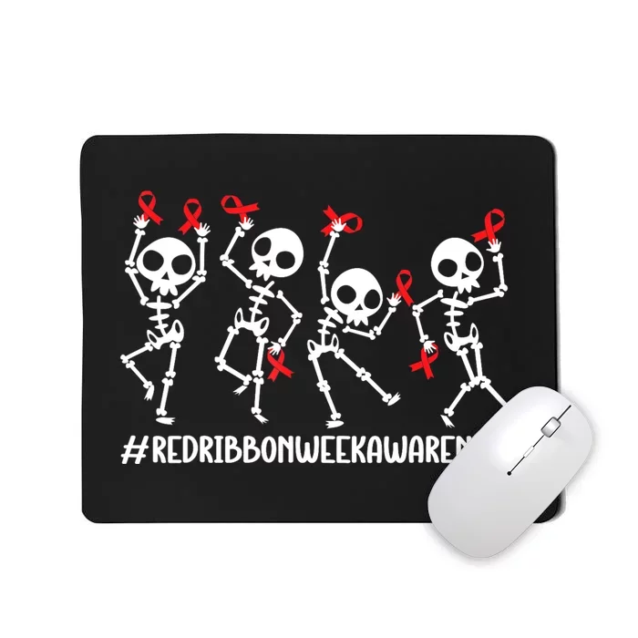 Red Ribbon Week Awareness Skeleton Halloween Mousepad