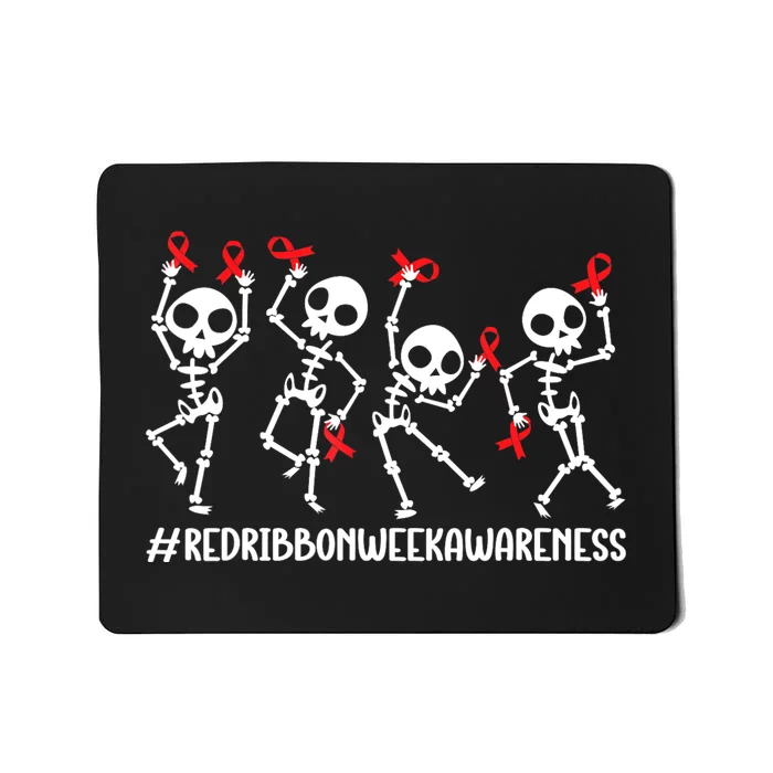 Red Ribbon Week Awareness Skeleton Halloween Mousepad