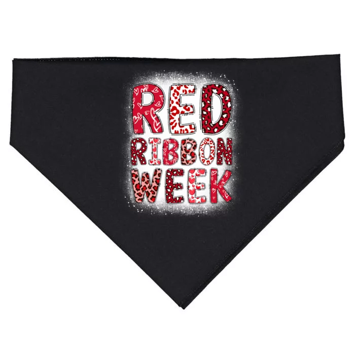 Red Ribbon Week Groovy Red Ribbon Awareness USA-Made Doggie Bandana