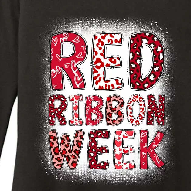 Red Ribbon Week Groovy Red Ribbon Awareness Womens CVC Long Sleeve Shirt