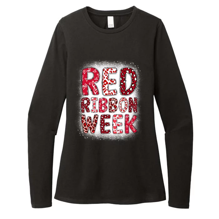 Red Ribbon Week Groovy Red Ribbon Awareness Womens CVC Long Sleeve Shirt