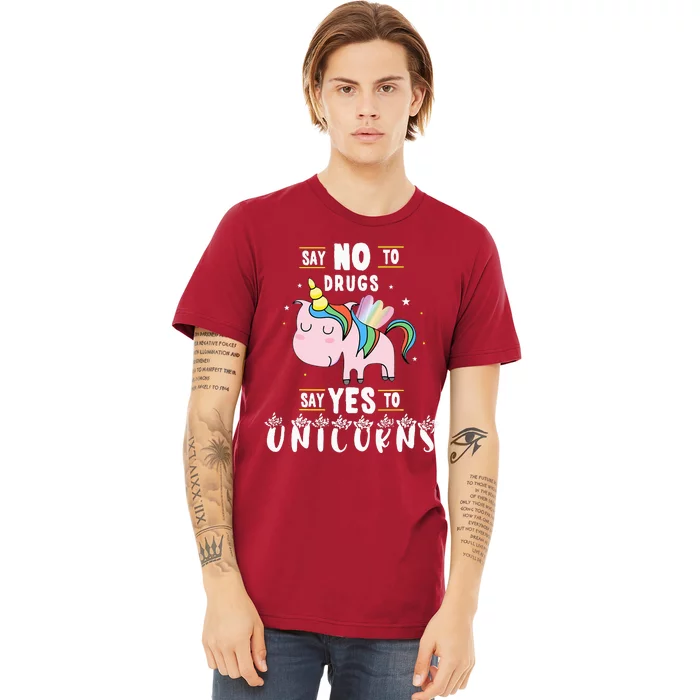 Red Ribbon Week Say No To Drugs Say Yes to Unicorns Gift Premium T-Shirt