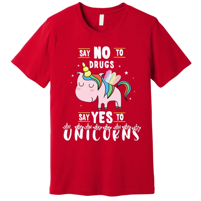 Red Ribbon Week Say No To Drugs Say Yes to Unicorns Gift Premium T-Shirt