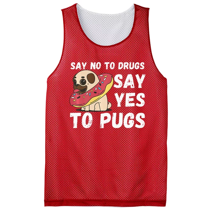 Red Ribbon Week  Say No Say Yes to Pugs Mesh Reversible Basketball Jersey Tank