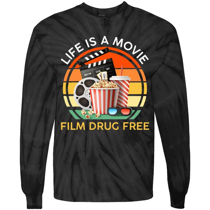 Red Ribbon Week Life Is A Movie Film Drug Free Tie-Dye Long Sleeve Shirt