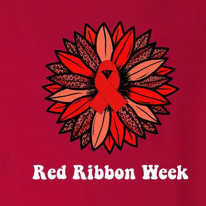 Red Ribbon Week Red Ribbon Sunflower Red Ribbon Week Toddler Long Sleeve Shirt