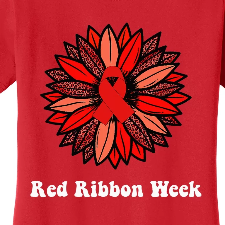 Red Ribbon Week Red Ribbon Sunflower Red Ribbon Week Women's T-Shirt