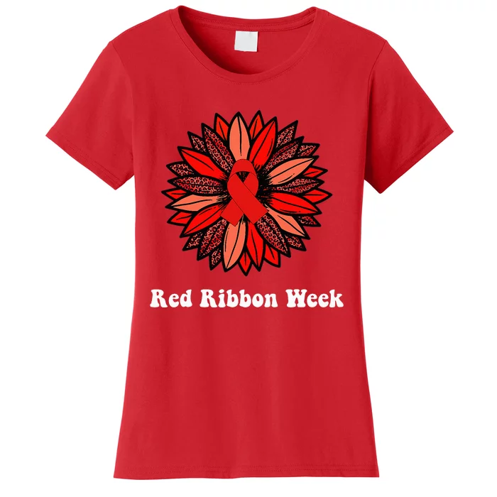 Red Ribbon Week Red Ribbon Sunflower Red Ribbon Week Women's T-Shirt