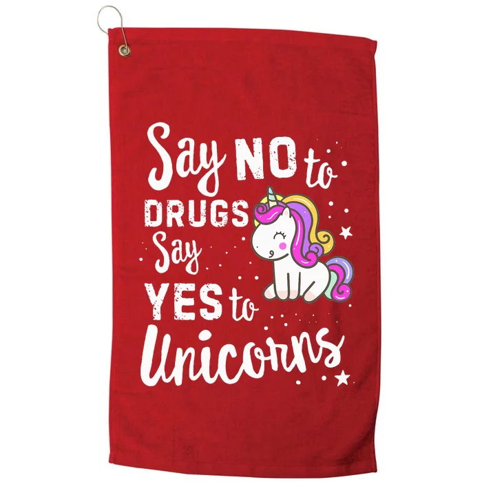 Red Ribbon Week Say No To Say Yes To Unicorns Unicorn Platinum Collection Golf Towel