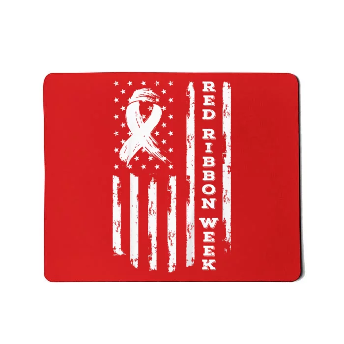 Red Ribbon Week American Flag Red Ribbon Week Mousepad