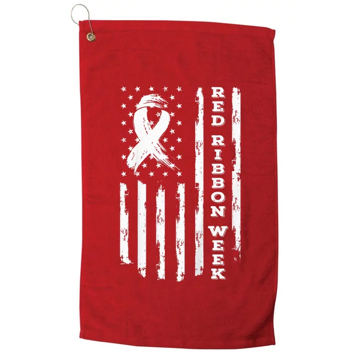 Red Ribbon Week American Flag Red Ribbon Week Platinum Collection Golf Towel