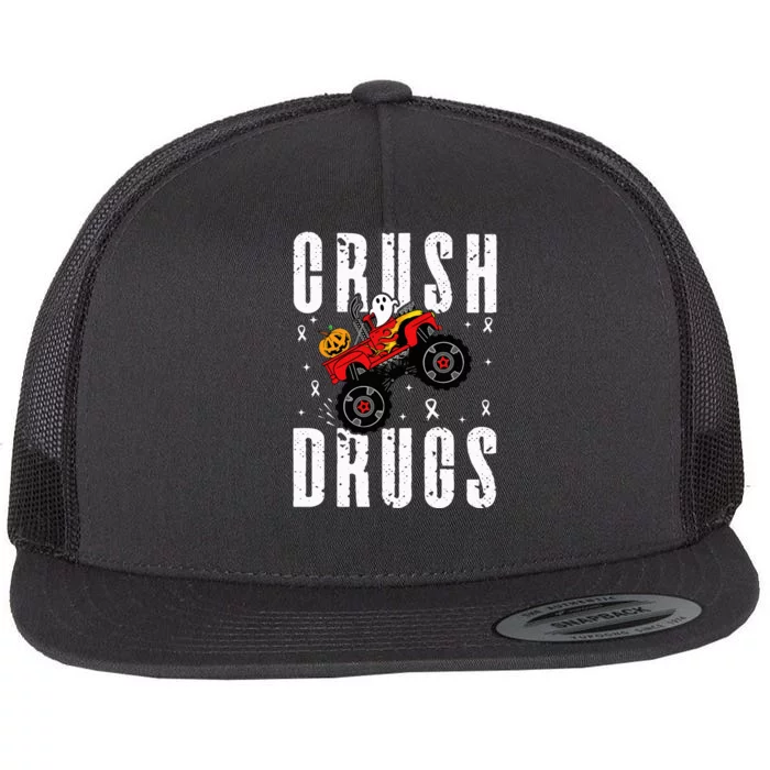 Red Ribbon Week Awareness Halloween Flat Bill Trucker Hat