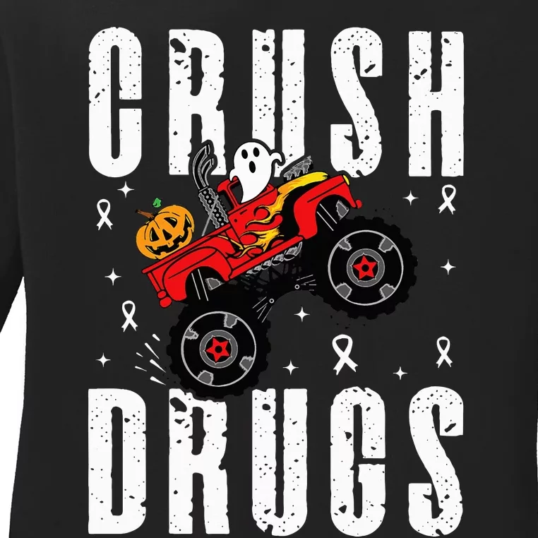 Red Ribbon Week Awareness Halloween Ladies Long Sleeve Shirt