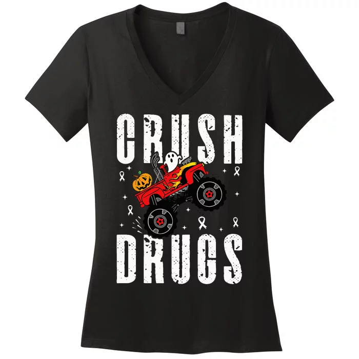 Red Ribbon Week Awareness Halloween Women's V-Neck T-Shirt