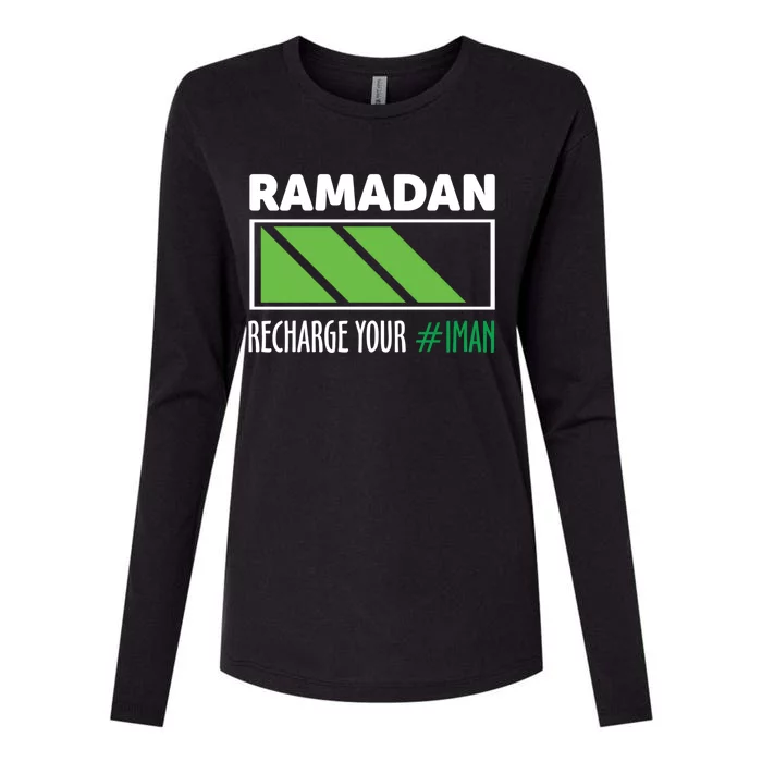 Ramadan Recharge Your I Fasting Muslim Ramadan Kareem Funny Gift Womens Cotton Relaxed Long Sleeve T-Shirt