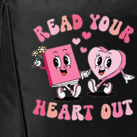 Retro Read Your Heart Out ValentineS Day Teacher Book Lover City Backpack