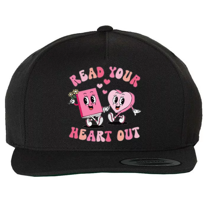 Retro Read Your Heart Out ValentineS Day Teacher Book Lover Wool Snapback Cap