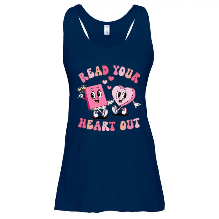 Retro Read Your Heart Out ValentineS Day Teacher Book Lover Ladies Essential Flowy Tank