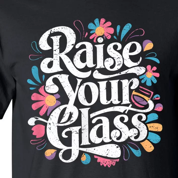 Retro Raise Your Glass Party Cheers Tall T-Shirt