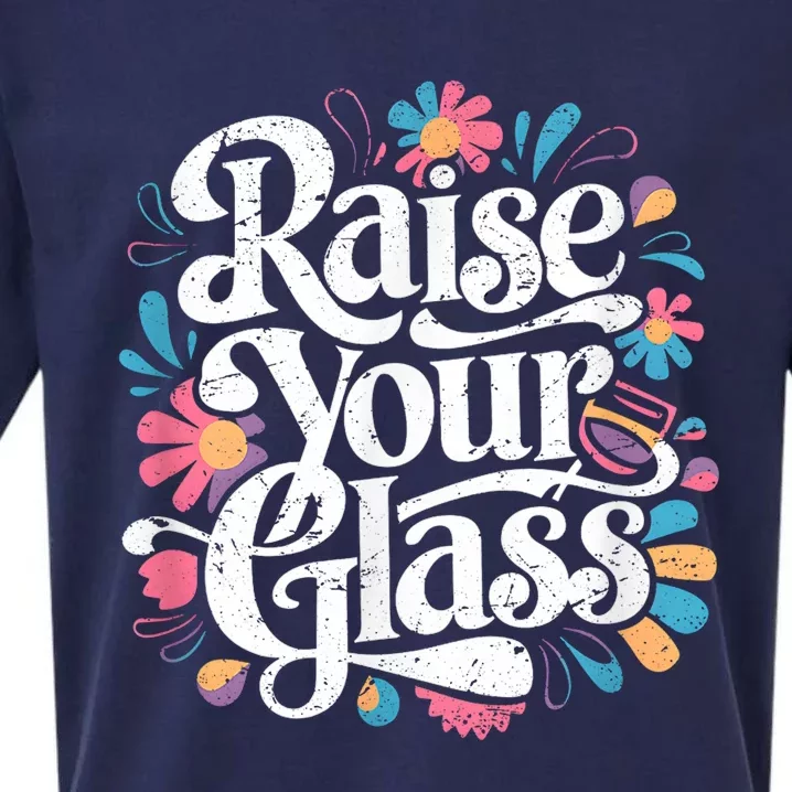 Retro Raise Your Glass Party Cheers Sueded Cloud Jersey T-Shirt