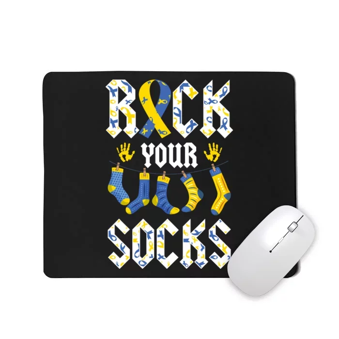 Ribbon Rock Your Socks Gift For Down Syndrome Awareness Mousepad