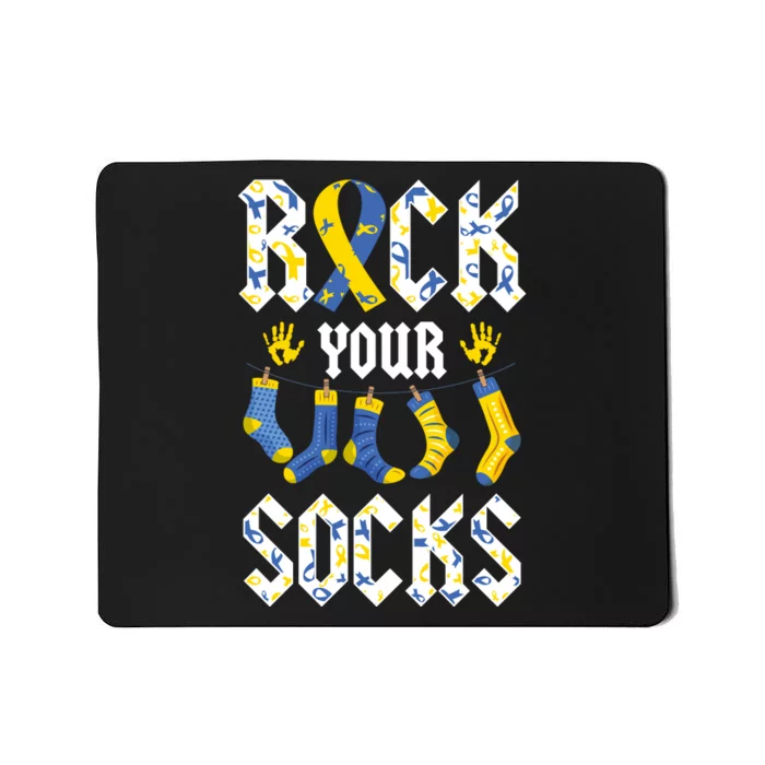 Ribbon Rock Your Socks Gift For Down Syndrome Awareness Mousepad