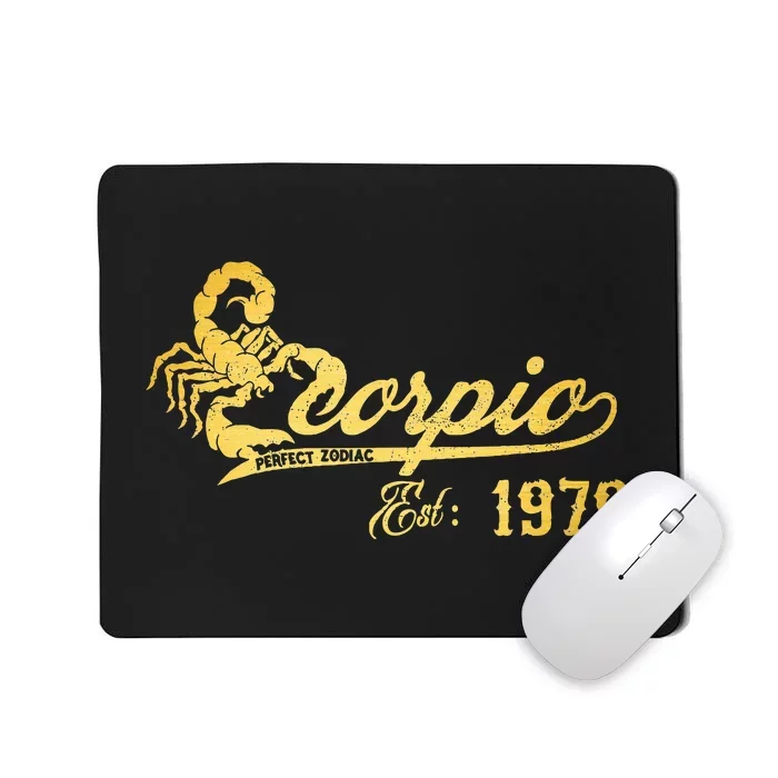 Retro Scorpio 1979  44 Years Old 44th Birthday Mousepad