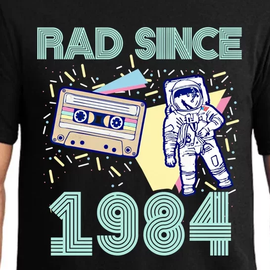 Rad Since 1984! Retro Astronaut And Cassette Graphic Gift Pajama Set