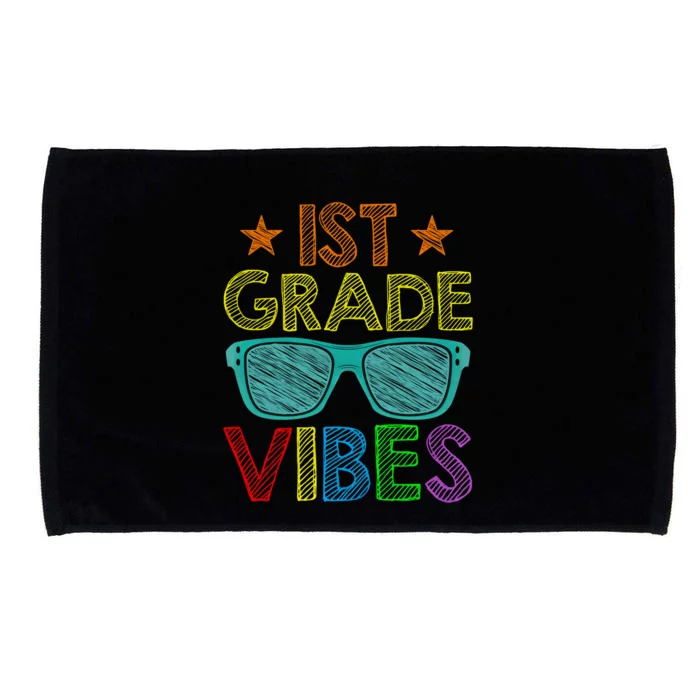 Retro Sunglasses 1St Grade Vibes 1St Day Of School Great Gift Microfiber Hand Towel