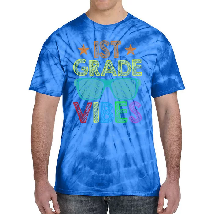 Retro Sunglasses 1St Grade Vibes 1St Day Of School Great Gift Tie-Dye T-Shirt