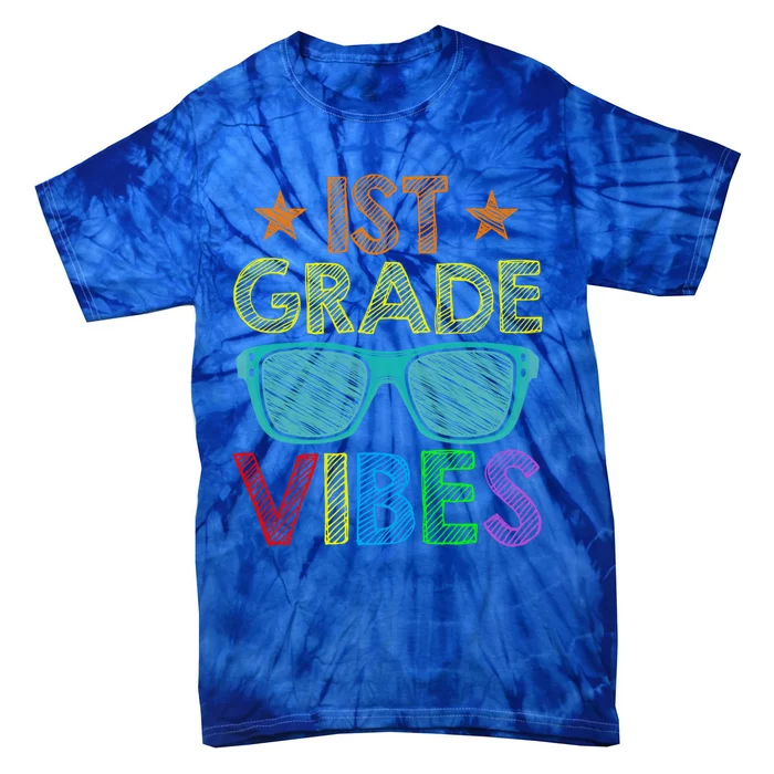 Retro Sunglasses 1St Grade Vibes 1St Day Of School Great Gift Tie-Dye T-Shirt