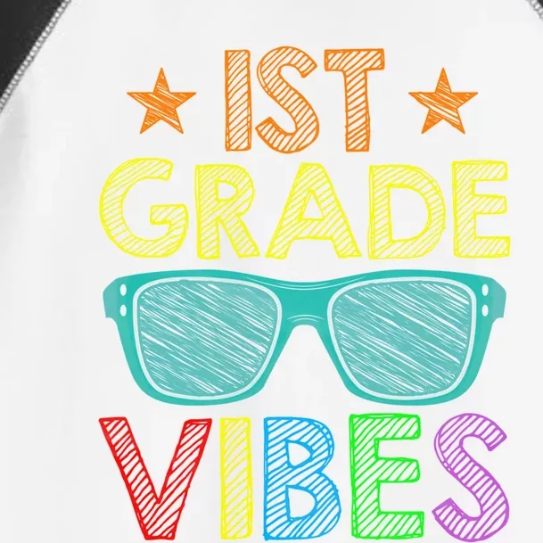 Retro Sunglasses 1St Grade Vibes 1St Day Of School Great Gift Toddler Fine Jersey T-Shirt