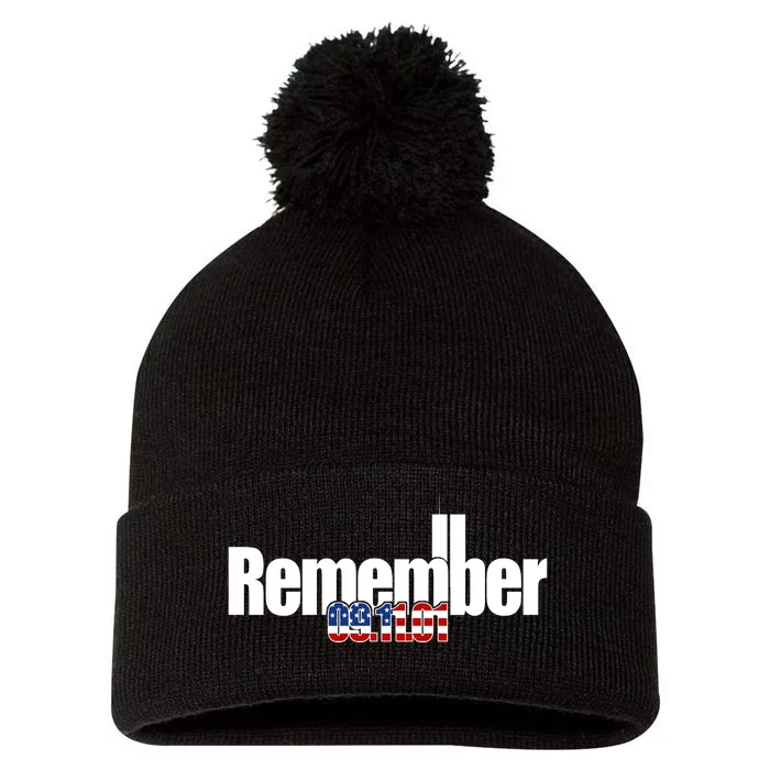 Remember September 11th 09.11.01 Pom Pom 12in Knit Beanie