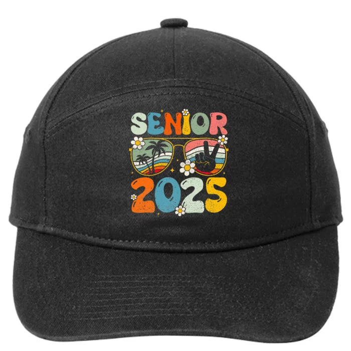 Retro Senior 2025 Back To School Class Of 2025 Graduation 7-Panel Snapback Hat