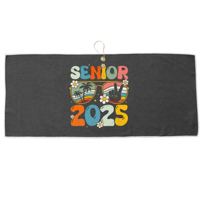 Retro Senior 2025 Back To School Class Of 2025 Graduation Large Microfiber Waffle Golf Towel